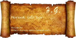 Hornok Gábor névjegykártya
